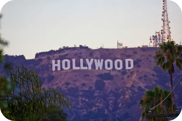 image is of Hollywood the global entertainment hub based on facts about north america.